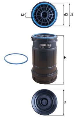 Filtru combustibil MERCEDES-BENZ ACTROS 2557 L diesel 571 cai MAHLE ORIGINAL KC 699D