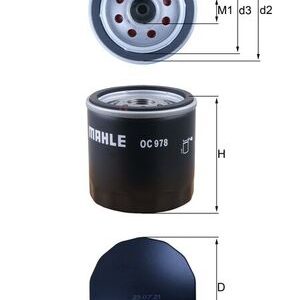 Filtru ulei MERCEDES-BENZ A-CLASS (W176) A 180 CDI / d (176.012) diesel 109 cai MAHLE ORIGINAL OC 978