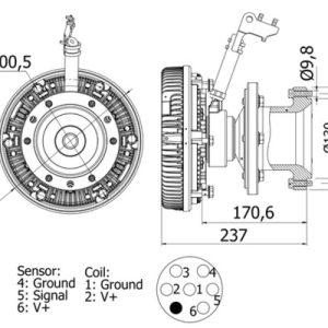 Cupla ventilator radiator MERCEDES-BENZ ACTROS MP2 / MP3 2036 S diesel 354 cai MAHLE ORIGINAL CFC 115 000S