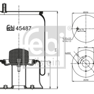 Burduf suspensie pneumatica MERCEDES-BENZ ACTROS MP2 / MP3 3348 A diesel 476 cai FEBI BILSTEIN 45487