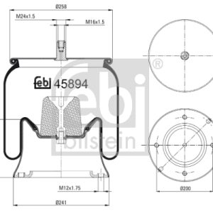 Burduf suspensie pneumatica MERCEDES-BENZ ACTROS MP2 / MP3 3335 S diesel 354 cai FEBI BILSTEIN 45894