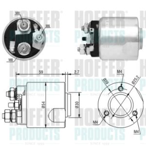 Solenoid electromotor MERCEDES-BENZ A-CLASS (W169) A 200 TURBO (169.034, 169.334) benzina 193 cai HOFFER 46170