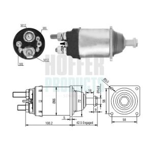 Solenoid electromotor MERCEDES-BENZ ACTROS MP2 / MP3 2036 S diesel 354 cai HOFFER 46253