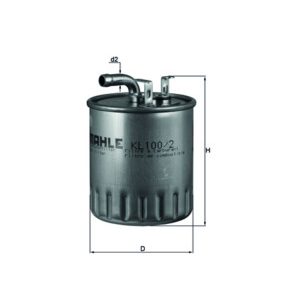 Filtru combustibil MERCEDES-BENZ A-CLASS (W168) A 160 CDI (168.006) diesel 75 cai MAHLE ORIGINAL KL 100/2