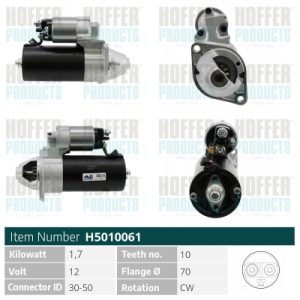 Electromotor MERCEDES-BENZ A-CLASS (W168) A 160 CDI (168.007) diesel 60 cai HOFFER H5010061