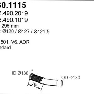 Racord evacuare MERCEDES-BENZ ACTROS 1831 AK diesel 313 cai ASSO 530.1115
