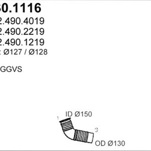 Racord evacuare MERCEDES-BENZ ACTROS 1853, 1853 L diesel 530 cai ASSO 530.1116