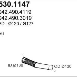 Racord evacuare MERCEDES-BENZ ACTROS 1831 AK diesel 313 cai ASSO 530.1147