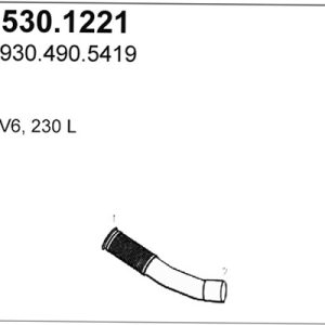 Racord evacuare MERCEDES-BENZ ACTROS MP2 / MP3 3341 AK diesel 408 cai ASSO 530.1221