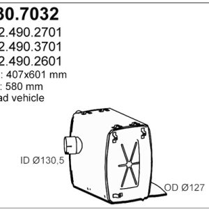 Amortizor zgomot mijloc / spate MERCEDES-BENZ ACTROS 2640, 2640 L diesel 394 cai ASSO 530.7032