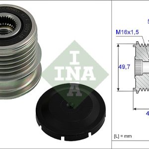 Fulie alternator MERCEDES-BENZ A-CLASS (W168) A 170 CDI (168.009, 168.109) diesel 95 cai INA 535 0011 10