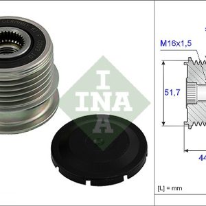 Fulie alternator MERCEDES-BENZ A-CLASS (W168) A 190 (168.032, 168.132) benzina 125 cai INA 535 0020 10