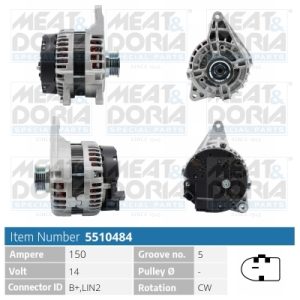 Alternator MERCEDES-BENZ A-CLASS (W176) A 200 CDI / d 4-matic (176.002) diesel 136 cai HOFFER H5510484