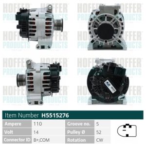 Alternator MERCEDES-BENZ A-CLASS (W169) A 150 (169.031, 169.331) benzina 95 cai HOFFER H5515276