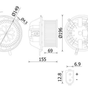 Ventilator habitaclu MERCEDES-BENZ A-CLASS (W169) A 150 (169.031, 169.331) benzina 95 cai MAHLE ORIGINAL AB 219 000S