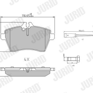 Placute frana MERCEDES-BENZ A-CLASS (W169) A 170 (169.032, 169.332) benzina 116 cai JURID 573265J