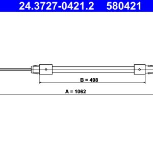 Cablu frana de parcare MERCEDES-BENZ A-CLASS (W168) A 160 (168.033, 168.133) benzina 102 cai ATE 24.3727-0421.2