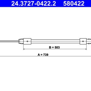 Cablu frana de parcare MERCEDES-BENZ A-CLASS (W168) A 160 (168.033, 168.133) benzina 102 cai ATE 24.3727-0422.2