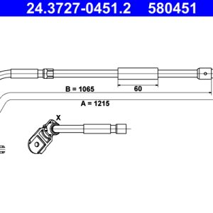 Cablu frana de parcare MERCEDES-BENZ A-CLASS (W169) A 160 CDI (169.006, 169.306) diesel 82 cai ATE 24.3727-0451.2