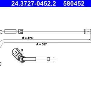 Cablu frana de parcare MERCEDES-BENZ A-CLASS (W169) A 160 CDI (169.006, 169.306) diesel 82 cai ATE 24.3727-0452.2