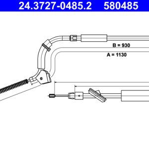 Cablu frana de parcare MERCEDES-BENZ A-CLASS (W169) A 180 CDI (169.007, 169.307) diesel 109 cai ATE 24.3727-0485.2