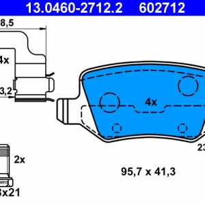 Placute frana MERCEDES-BENZ A-CLASS (W169) A 180 (169.032, 169.332) benzina 116 cai ATE 13.0460-2712.2