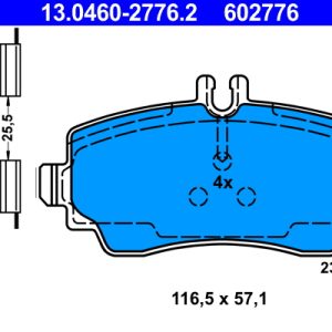 Placute frana MERCEDES-BENZ A-CLASS (W168) A 160 (168.033, 168.133) benzina 102 cai ATE 13.0460-2776.2