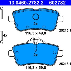 Placute frana MERCEDES-BENZ A-CLASS (W176) A 45 AMG 4-matic (176.052) benzina 360 cai ATE 13.0460-2782.2