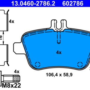 Placute frana MERCEDES-BENZ A-CLASS (W176) A 250 4-matic (176.051) benzina 218 cai ATE 13.0460-2786.2