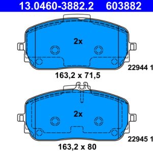 Placute frana MERCEDES-BENZ A-CLASS (W177) A 220 4-matic (177.045) benzina 190 cai ATE 13.0460-3882.2