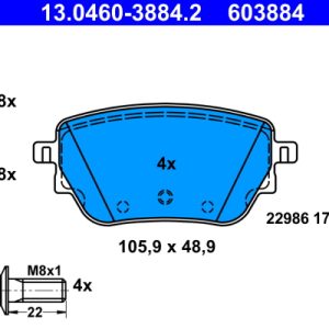 Placute frana MERCEDES-BENZ A-CLASS (W177) A 220 4-matic (177.045) benzina 190 cai ATE 13.0460-3884.2