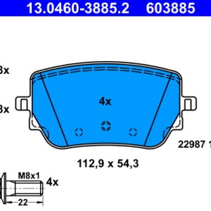 Placute frana MERCEDES-BENZ A-CLASS (W177) A 220 4-matic (177.045) benzina 190 cai ATE 13.0460-3885.2