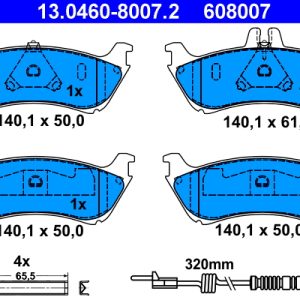 Placute frana MERCEDES-BENZ M-CLASS (W163) ML 270 CDI (163.113) diesel 163 cai ATE 13.0460-8007.2