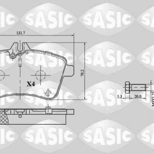 Placute frana MERCEDES-BENZ A-CLASS (W169) A 200 CDI (169.308, 169.008) diesel 136 cai SASIC 6216034