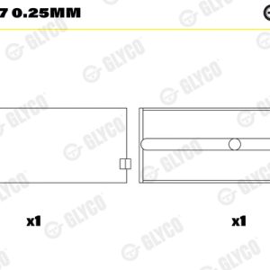 Cuzineti arbore cotit MERCEDES-BENZ ACTROS 2653, 2653 L diesel 530 cai GLYCO 72-3837 0.25mm