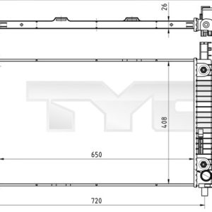 Radiator racire motor MERCEDES-BENZ A-CLASS (W169) A 160 (169.031, 169.331) benzina 95 cai TYC 721-0020