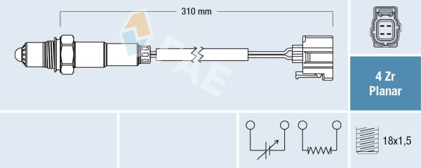 Sonda Lambda MERCEDES-BENZ A-CLASS (W169) A 160 (169.031, 169.331) benzina 95 cai FAE 77427
