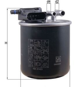 Filtru combustibil MERCEDES-BENZ A-CLASS (W176) A 220 d 4-matic (176.005) diesel 177 cai MAHLE ORIGINAL KL 949