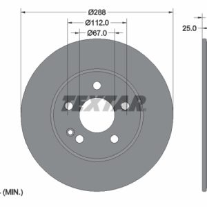 Disc frana MERCEDES-BENZ A-CLASS (W169) E-CELL (169.090) electric 68 cai TEXTAR 92132005