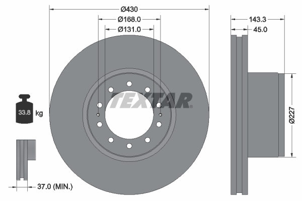 Disc frana MERCEDES-BENZ ACTROS 2653 S diesel 530 cai TEXTAR 93186700