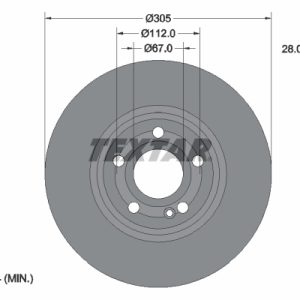 Disc frana MERCEDES-BENZ A-CLASS (W177) A 180 d (177.010) diesel 116 cai TEXTAR 92323405