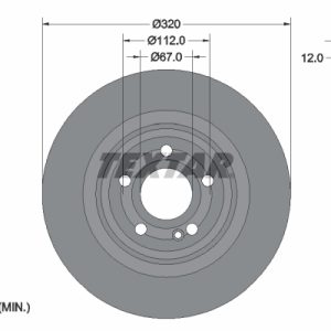 Disc frana MERCEDES-BENZ A-CLASS (W177) A 180 d (177.010) diesel 116 cai TEXTAR 92324303