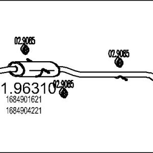 Toba esapament finala MERCEDES-BENZ A-CLASS (W168) A 160 CDI (168.006) diesel 75 cai MTS 01.96310