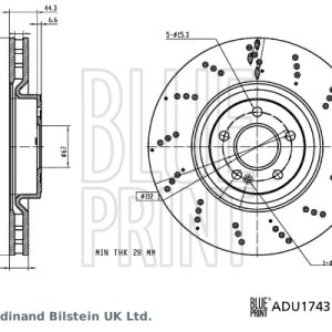 Disc frana MERCEDES-BENZ A-CLASS (W177) A 160 d (177.002) diesel 95 cai BLUE PRINT ADU1743113