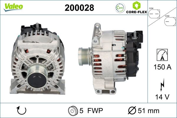 Alternator MERCEDES-BENZ A-CLASS (W169) A 160 CDI (169.006, 169.306) diesel 82 cai VALEO 200028