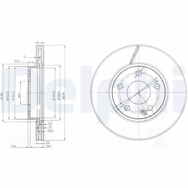 Disc frana MERCEDES-BENZ A-CLASS (W169) A 170 (169.032, 169.332) benzina 116 cai DELPHI BG3845C