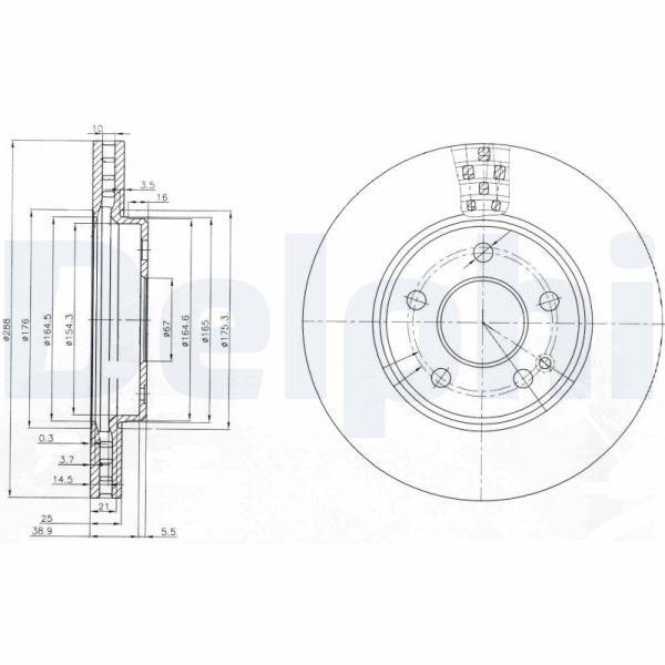 Disc frana MERCEDES-BENZ A-CLASS (W169) E-CELL (169.090) electric 68 cai DELPHI BG3909
