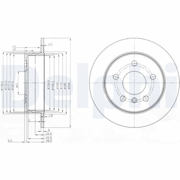 Disc frana MERCEDES-BENZ A-CLASS (W169) A 170 (169.032, 169.332) benzina 116 cai DELPHI BG3910C
