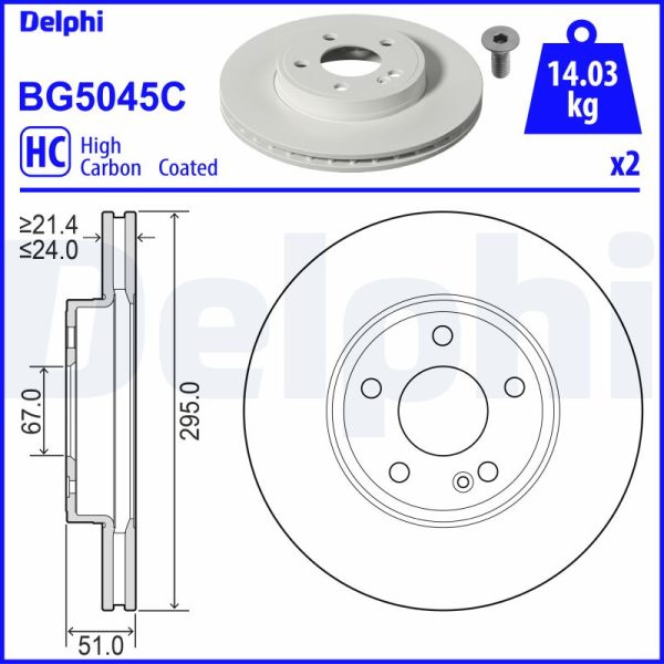 Disc frana MERCEDES-BENZ A-CLASS (W177) A 160 (177.082) benzina 109 cai DELPHI BG5045C