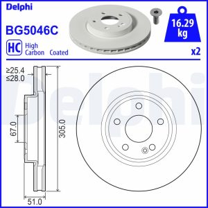 Disc frana MERCEDES-BENZ A-CLASS (W177) A 160 d (177.002) diesel 95 cai DELPHI BG5046C